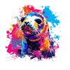 Farbexplosion Seehund Popart