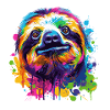 Farbexplosion Faultier Sloth