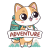 Cute Adventurer Cat and Backpack