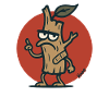 Grimmiger Baum Ast Baumstumpf mit Gesicht