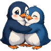 Cuddly penguin hug