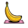 Cartoon Banane auf Yogamatte