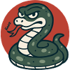 Cartoon Snake in Red Circle