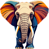 Färgad stor elefant färgstark vektorgrafisk motiv