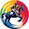Regenbogen Springpferd Pferd Springreiten Motiv