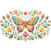 Frühlingsschmetterling mit Blumenornament 
