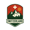 Schweizer Berglandschaft Badge