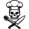 Kochskull: Skull with cooking tools