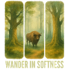 Wandering Bison in the Forest