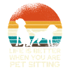 Retro Dog Sitting Sunset