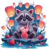 Night Raccoon Lantern Lemonade