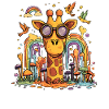 Giraffe im Regenbogenwald
