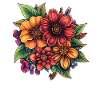 Colourful floral composition