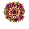 Orangene Sonnenblumen Mandala