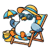 Sun-style beach penguin