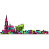 Straßburger Skyline Kathedrale Linienkunst