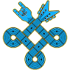 Neon Blue Guitar Knot Emblem