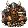 Viking fighter with beer mug
