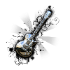 Shiny chrome guitar