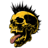 Skull Mohawk Punk Rocker Totenkopf