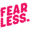 Furchtlose rosa Pinselbuchstaben