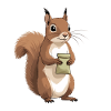 Squirrel with bag