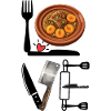 Eintopf-Liebe und Messer-Illustration