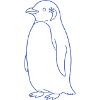 Minimalistisk Penguin Silhuetlinjer Kunst