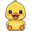 Cute Duck Cartoon Laughing Joy Roaring