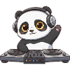Panda DJ danser Techno Musik DJ Fest