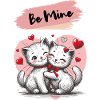 Be Mine Katzenkuscheln mit Herzen