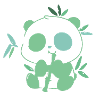 Panda with bamboo – delicate illustration