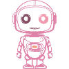 Pink Space Robot Illustration