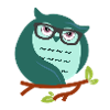 Cartoon owl with chic glasses