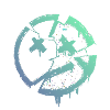 Grunge circle with X – Print