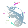 Spiral Chameleon in Neon Gradient