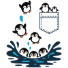 Pinguin Sprung ins Wasser Pocket Design