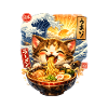 Ramen is Life Noodle Cat