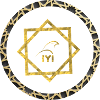 Geometric gold logo with pattern frame