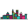 Nottingham City Skyline Old Market Square Art