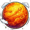 Glowing Mars Neon Planet