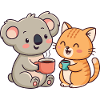 Friendship, Coffee, Koala and Cat
