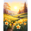 Jonquilles sur une prairie printanière
