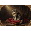 Royal Cat Pose in Baroque Frame