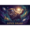 Space Grump Space Cat Neon