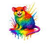 Rainbow mouse in paint splash