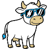 Cool Cow Sunglasses Casual Vector