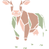Geometric Cow Low Poly Modern