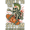 Skeleton Skateboard Against the System