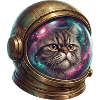 Cat astronaut in space helmet